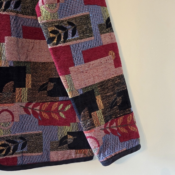 Traditions Artisan Jacket Colorful Tapestry Zip Front Coat Boho Patterned Size 8 - Picture 8 of 12